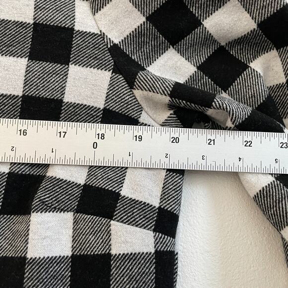 Talbots Dress Women L Black Gingham Plaid Sheath Midi Knit Mock Neck Long Sleeve - Picture 8 of 9